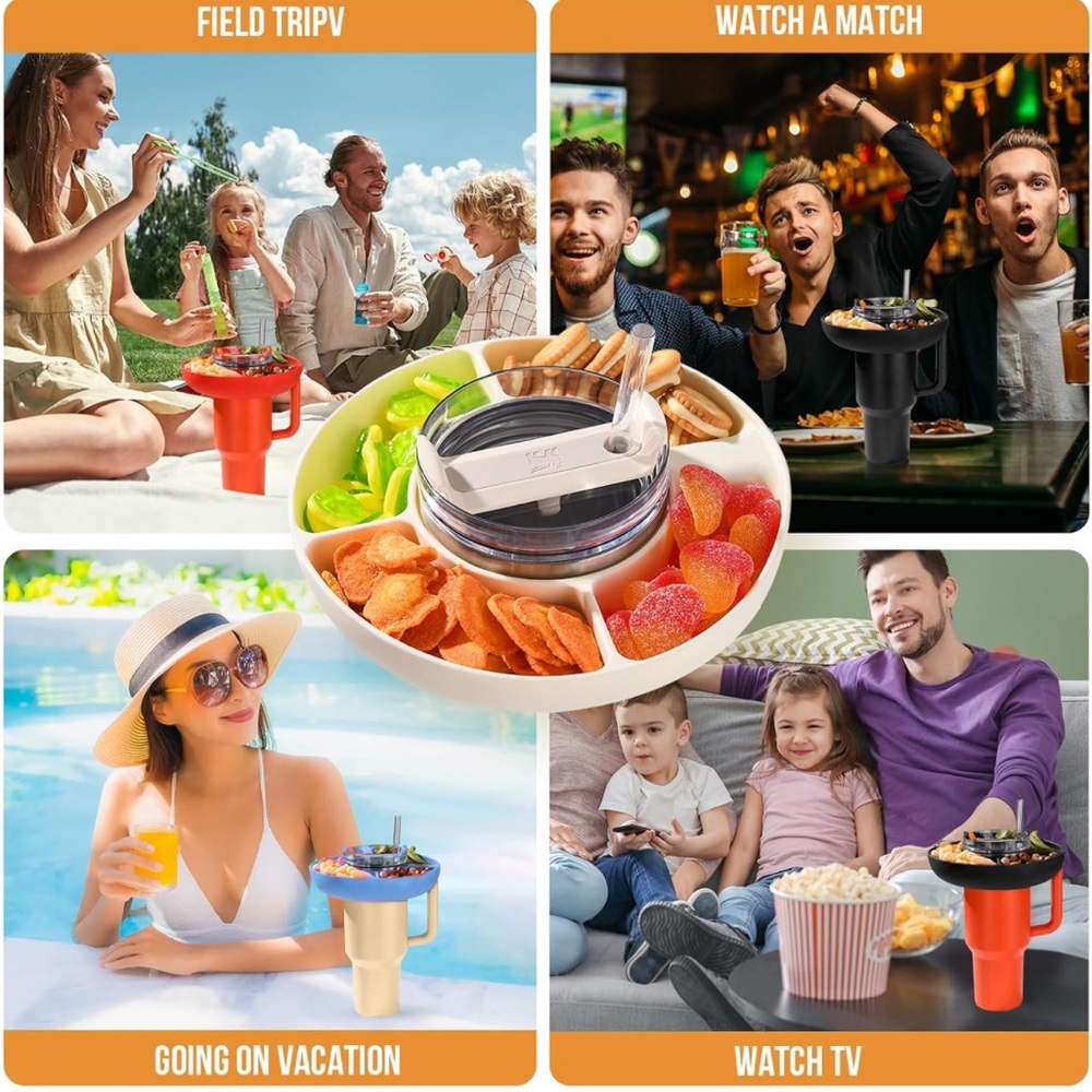 MOYENNE Snack Bowl for Stanley 40 oz Cup, Silicone Reusable Stanley Snack Tray.